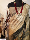 Black Bordered Jute silk embroidered cut work saree