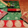 Green color banarasi Silk Jacquard weaving work saree