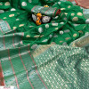 Green color kanjeevaram Soft Silk Zari Work saree