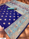 Navy blue color soft & Pure Banarasi silk saree With Rich Weaving Pallu