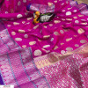 Pink color kanjeevaram Soft Silk Zari Work saree