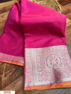 Pink color soft Banarasi silk Zari woven work saree