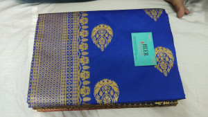 Blue color Banarasi silk Meenakari Jacquard work saree