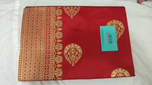 Red color Banarasi silk Meenakari Jacquard work saree