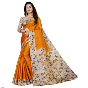 Butterfly Printed  Silk Saree