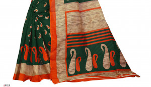 Printed Bhagalpuri Silk Saree