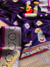 Purple color soft silk saree with minaka & zari border