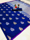 Purple color lichi silk saree with meenakari & zari weaving work