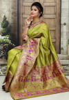 Green color Soft & Pure Banarasi silk saree With Rich Weaving Pallu