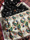 Black color paithani silk saree with contrast minakari work