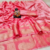 Gajari color soft cotton saree with kanchi weaving border