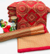 Red color soft banarasi patola silk saree with heavy weaving rich pallu