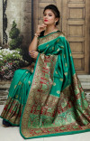 Rama green color Soft & Pure Banarasi silk saree With Rich Weaving Pallu