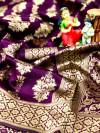 Magenta color soft banarasi silk saree with golden zari and jacquard weaving work