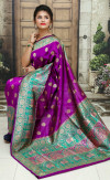 Purple color Soft & Pure Banarasi silk saree With Rich Weaving Pallu