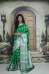 Green color Kanjivaram Soft Silk Zari work saree