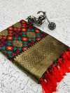 Black color heavy banarasi silk saree with beautiful weaving work
