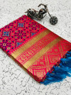 Rani pink color heavy banarasi silk saree with beautiful weaving work