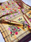 Multi color pure kanchipuram silk saree with zari weaving work