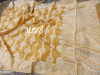 Yellow color cotton silk saree with chikankari weaving work