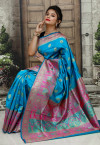 Firoji color Soft & Pure Banarasi silk saree With Rich Weaving Pallu