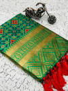 Green color heavy banarasi silk saree with beautiful weaving work