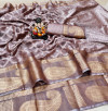 Coffee color soft cotton saree with kanchi weaving border
