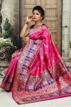 Pink color Soft & Pure Banarasi silk saree With Rich Weaving Pallu