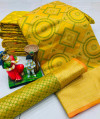 Yellow color soft banarasi patola silk saree with heavy weaving rich pallu