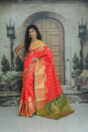 Kanchipuram silk saree with zari work
