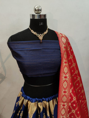 Buy Traditional Pure Banarasi Silk Lehenga Choli Brocade Fabric Lehengha  Inner Cancan Canvas Semi Stitch Size Bollywood Designer Lehnga Saree Online  in India - Etsy