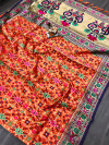 Orange color patola saree with beautiful woven design