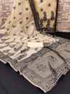 Off white color soft cotton saree with beautiful weaving work
