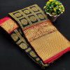 Black color kanchipuram silk saree with golden zari work