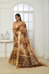 Multi color tussar silk saree with digital printed work