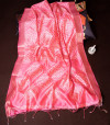 Pink color soft tussar silk saree with bandhani printed work