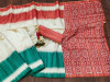 Multi color tussar silk saree with printed work