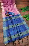 Pink color ghicha silk saree with zari weaving work