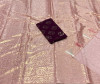 Baby pink color soft dola silk saree with foil printed work