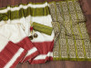 Multi color tussar silk saree with printed work