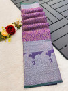 Purple color premium tissue kanjivaram silk saree with rich pallu