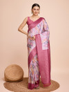 Pink color ready to wear soft kanjivaram silk saree