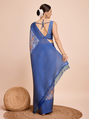 Blue color ready to wear soft kanjivaram silk saree