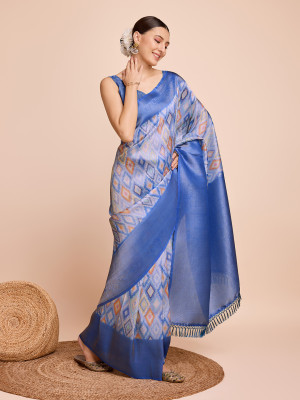 Blue color ready to wear soft kanjivaram silk saree