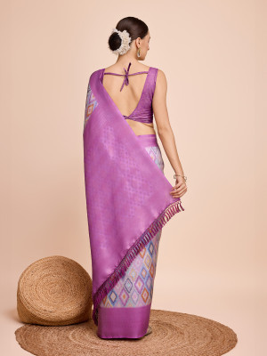 Lavender color ready to wear soft kanjivaram silk saree
