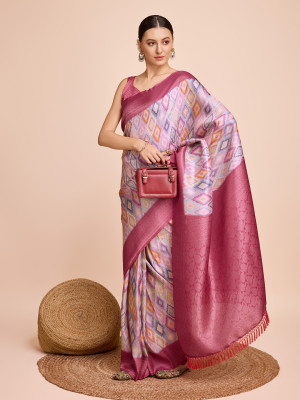 Pink color ready to wear soft kanjivaram silk saree