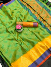 Green color Tansui silk Woven work Saree