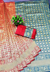 Pure lichi silk Gold zari weaving work saree