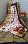 Coffee color  tassar silk saree with woven border