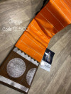Orange color soft Cotton Silk Zari Weaving Work Saree